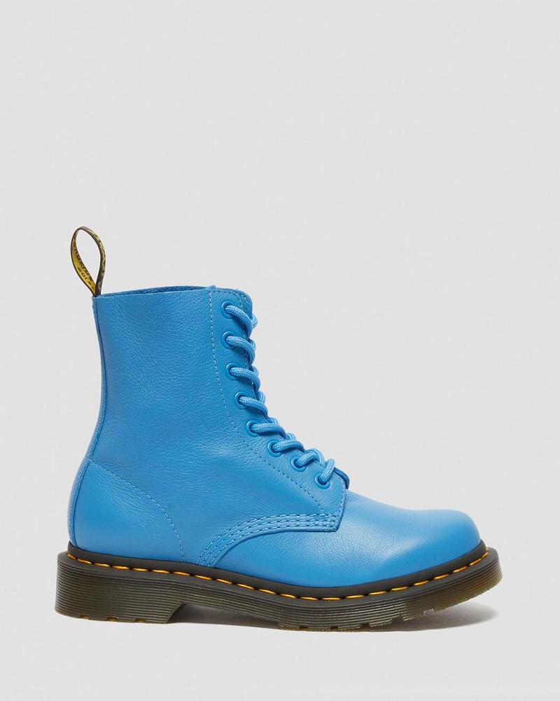 Blue Women's Dr Martens 1460 Pascal Virginia Leather Ankle Boots | CA 15BEX